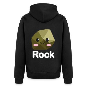 Ciseaux Papier Pierre Drôle Groupe Kawaii - Veste à capuche bio Premium Unisexe - noir - Dos - Nico (187cm)