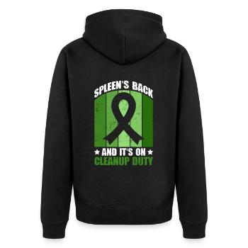 Organ Donor Spleen Organ Transplant - Unisex Premium Organic Zip Hoodie - black - Back - Nico (187cm)