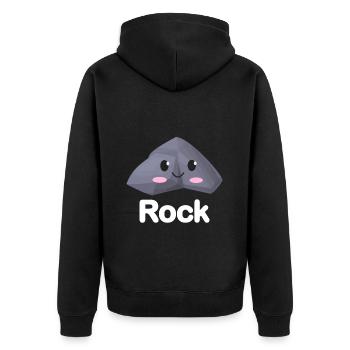 Ciseaux Papier Pierre Drôle Groupe Kawaii - Veste à capuche bio Premium Unisexe - noir - Dos - Nico (187cm)