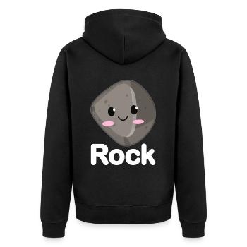 Ciseaux Papier Pierre Drôle Groupe Kawaii - Veste à capuche bio Premium Unisexe - noir - Dos - Nico (187cm)