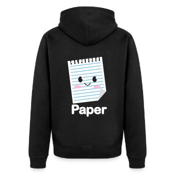 Ciseaux Papier Pierre Drôle Groupe Kawaii - Veste à capuche bio Premium Unisexe - noir - Dos - Nico (187cm)