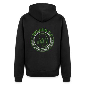 Organ Donor Spleen Organ Transplant - Unisex Premium Organic Zip Hoodie - black - Back - Nico (187cm)