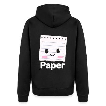 Ciseaux Papier Pierre Drôle Groupe Kawaii - Veste à capuche bio Premium Unisexe - noir - Dos - Nico (187cm)
