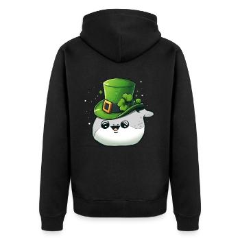 Sacabambaspis poisson Meme irlandais de la Saint-Patrick - Veste à capuche bio Premium Unisexe - noir - Dos - Nico (187cm)