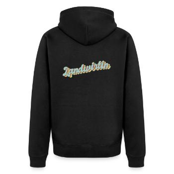 Bauern Abschluss-Geschenk Landwirtin - Unisex Premium Bio Zip Hoodie - Schwarz - Hinten - Nico (187cm)