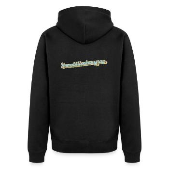 Makler Abschluss-Geschenk Immobilienkauffrau - Unisex Premium Bio Zip Hoodie - Schwarz - Hinten - Nico (187cm)