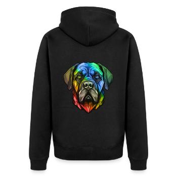 Mastiff Dog Head Colorful - Unisex Premium Organic Zip Hoodie - black - Back - Nico (187cm)