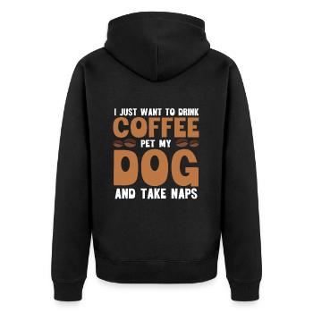 Barista Kaffee - Unisex Premium Bio Zip Hoodie - Schwarz - Hinten - Nico (187cm)