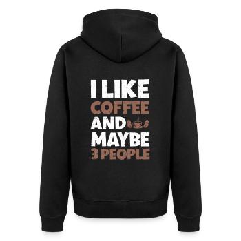 Barista Kaffee - Unisex Premium Bio Zip Hoodie - Schwarz - Hinten - Nico (187cm)