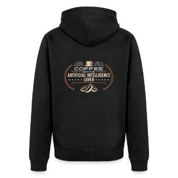 Artificial Intelligence Coffee Robots Coffee Lover - Unisex Premium Organic Zip Hoodie - black - Back - Nico (187cm)