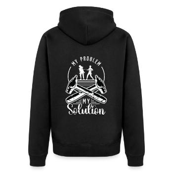 Tôlier Mon problème Mon pictogramme Maman Papa - Veste à capuche bio Premium Unisexe - noir - Dos - Nico (187cm)