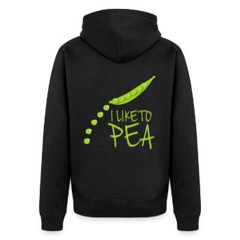 Pea Vegan Vegetarian Peas - Unisex Premium Bio Zip Hoodie - Schwarz - Hinten - Nico (187cm)