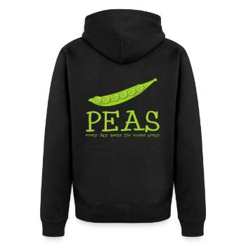 Vegetarian Vegan Peas Pea - Unisex Premium Bio Zip Hoodie - Schwarz - Hinten - Nico (187cm)
