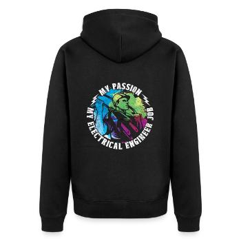Electrical Engineer My Passion My Engineer Lineman - Unisex Premium Organic Zip Hoodie - black - Back - Nico (187cm)