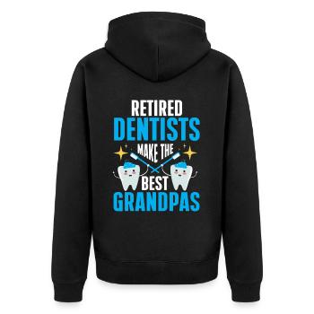 Dentist Student Degree Teeth Dentistry - Unisex Premium Organic Zip Hoodie - black - Back - Nico (187cm)
