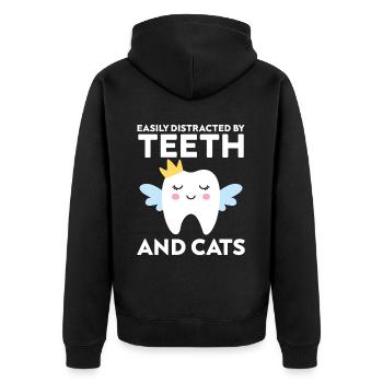 Dentist Student Degree Teeth Dentistry - Unisex Premium Organic Zip Hoodie - black - Back - Nico (187cm)