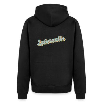 Chemiker Abschluss-Geschenk Laborantin - Unisex Premium Bio Zip Hoodie - Schwarz - Hinten - Nico (187cm)