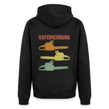 Kiefernchirurg - Unisex Premium Bio Zip Hoodie - Schwarz - Hinten - Nico (187cm)