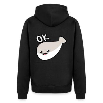 Sacabambaspis Visage Poisson Meme - Veste à capuche bio Premium Unisexe - noir - Dos - Nico (187cm)