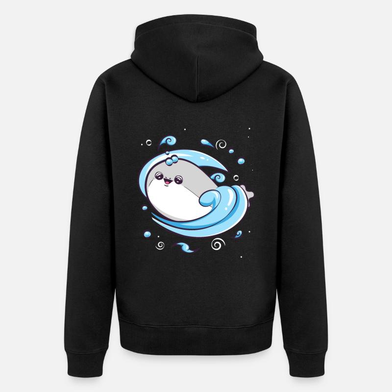 Sacabambaspis Poisson Meme Eau - Veste à capuche bio Premium Unisexe - noir
