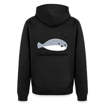 Poisson Meme - Veste à capuche bio Premium Unisexe - noir - Dos - Nico (187cm)