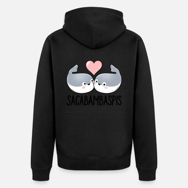 Poisson Meme Couple - Veste à capuche bio Premium Unisexe - noir