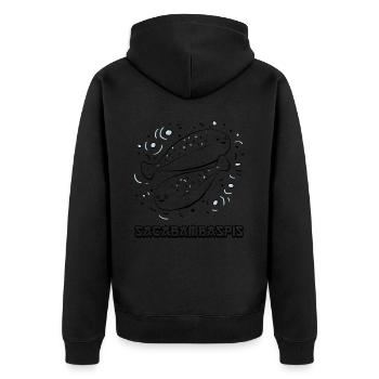 Fish Meme Couple - Unisex Premium Organic Zip Hoodie - black - Back - Nico (187cm)