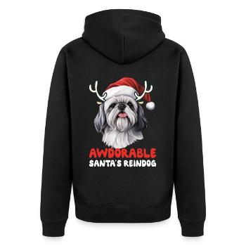 Awdorable Santa's Reindog Shih Tzu Dog Christmas R - Unisex Premium Bio Zip Hoodie - Schwarz - Hinten - Nico (187cm)