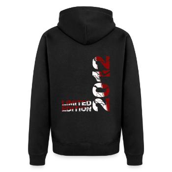 2012 Édition Limitée Anniversaire Cadeau Femme Mari - Veste à capuche bio Premium Unisexe - noir - Dos - Nico (187cm)
