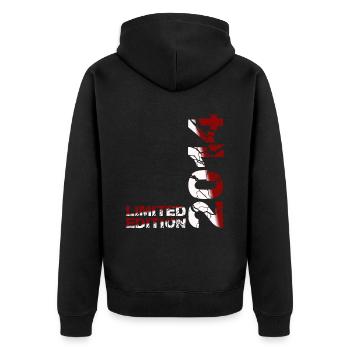 2014 Édition Limitée Anniversaire Cadeau Décoration - Veste à capuche bio Premium Unisexe - noir - Dos - Nico (187cm)