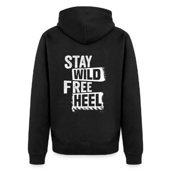 Touring Skis Wild Telemark Ski Heel Free - Free Heel - Unisex Premium Organic Zip Hoodie - black - Back - Nico (187cm)