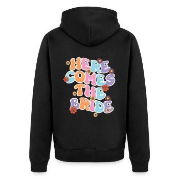 Groovy Bridal Wedding Party Bridal Flower Flowers - Unisex Premium Organic Zip Hoodie - black - Back - Nico (187cm)