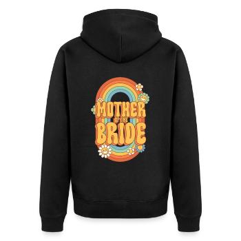 Groovy Bridal Wedding Party Bridal Flower Flowers - Unisex Premium Organic Zip Hoodie - black - Back - Nico (187cm)