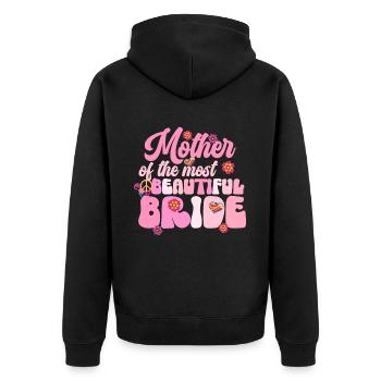 Groovy Bridal Wedding Party Bridal Flower Flowers - Unisex Premium Organic Zip Hoodie - black - Back - Nico (187cm)
