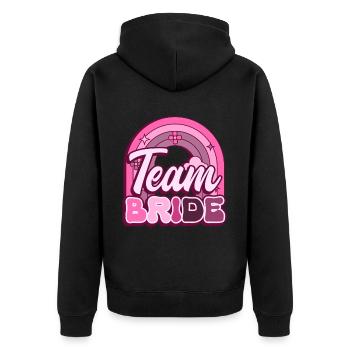 Groovy Bridal Wedding Party Bridal Flower Flowers - Unisex Premium Organic Zip Hoodie - black - Back - Nico (187cm)