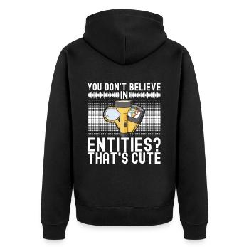 Paranormaler Ermittler Geister Jagen - Unisex Premium Bio Zip Hoodie - Schwarz - Hinten - Nico (187cm)