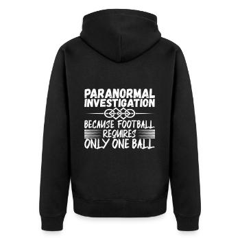 Paranormaler Ermittler Geister Jagen - Unisex Premium Bio Zip Hoodie - Schwarz - Hinten - Nico (187cm)