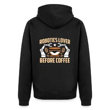 Robotics Lover Before Technology Coffee Lover - Unisex Premium Organic Zip Hoodie - black - Back - Nico (187cm)