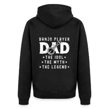 Banjo Player Dad The Idol The Musical Instrument - Unisex Premium Bio Zip Hoodie - Schwarz - Hinten - Nico (187cm)