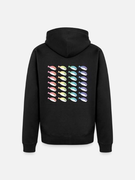 Sacabambaspis Fish Meme LGBTQ Pride - Unisex Premium Organic Zip Hoodie - black