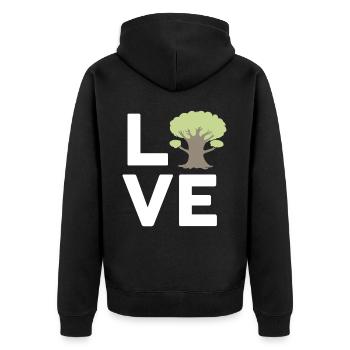 Tree Hugger Nature Environmentalist - Unisex Premium Organic Zip Hoodie - black - Back - Nico (187cm)