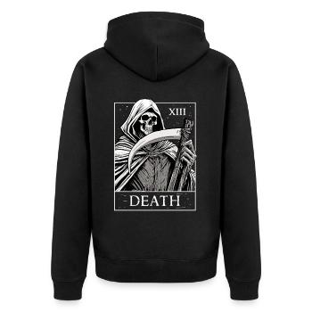 Carte de tarot de la mort de Santa Muerte Dia De Los Muertos - Veste à capuche bio Premium Unisexe - noir - Dos - Nico (187cm)