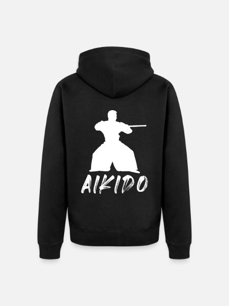 Aikido - Unisex Premium Organic Zip Hoodie - black