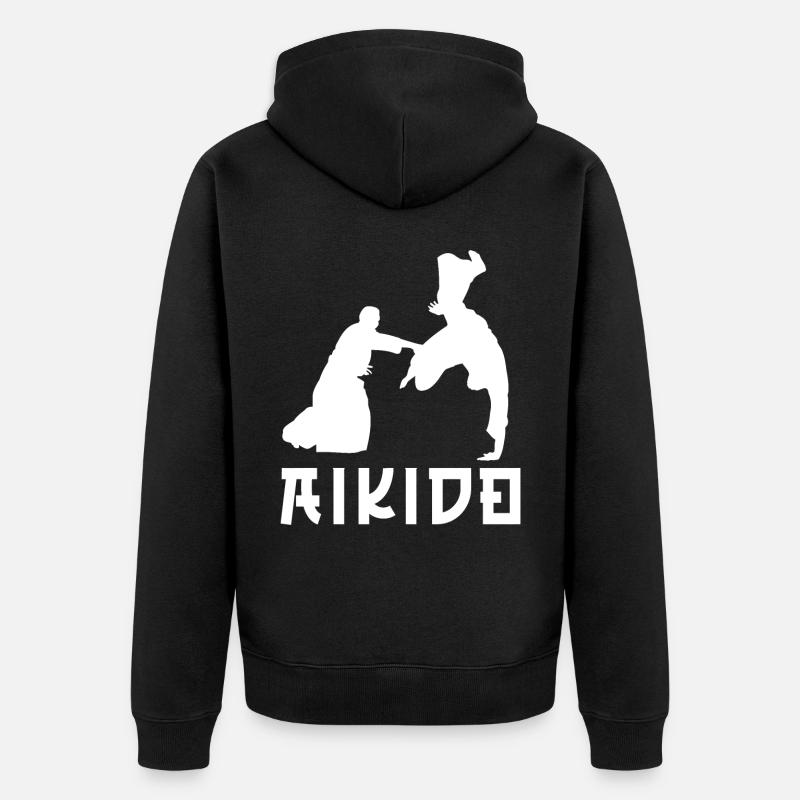 Aikido - Unisex Premium Bio Zip Hoodie - Schwarz