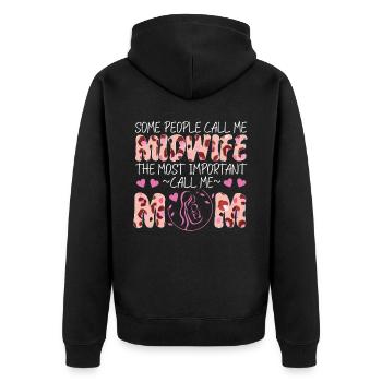 Infirmière Sage-femme Accoucheuse Maman - Veste à capuche bio Premium Unisexe - noir - Dos - Nico (187cm)