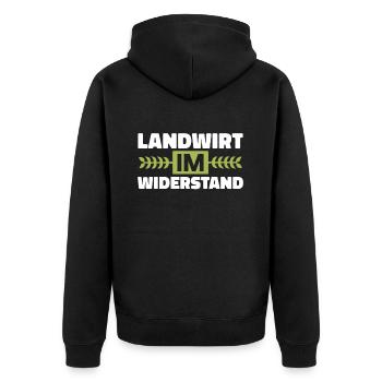 Landwirt im Widerstand Bauer Landwirtschaft - Unisex Premium Bio Zip Hoodie - Schwarz - Hinten - Nico (187cm)