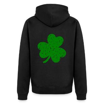 Accessoires de la Saint-Patrick, décoration de Shamrock d'irlande - Veste à capuche bio Premium Unisexe - noir - Dos - Nico (187cm)