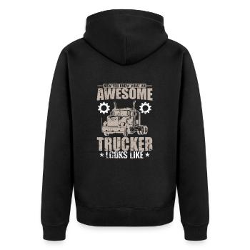 vous savez maintenant à quoi ressemble un camionneur génial - Veste à capuche bio Premium Unisexe - noir - Dos - Nico (187cm)