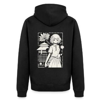 Manga animé japonais : Sakura Girl - Veste à capuche bio Premium Unisexe - noir - Dos - Nico (187cm)