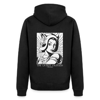 Cat Ears Hats: The Latest Fashion - Unisex Premium Organic Zip Hoodie - black - Back - Nico (187cm)